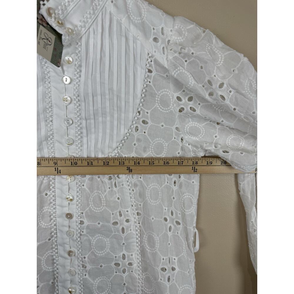 Asap Fashion Group Women’s S White Eyelet Lace Boho Victorian Mini Dress NWT - Picture 14 of 16